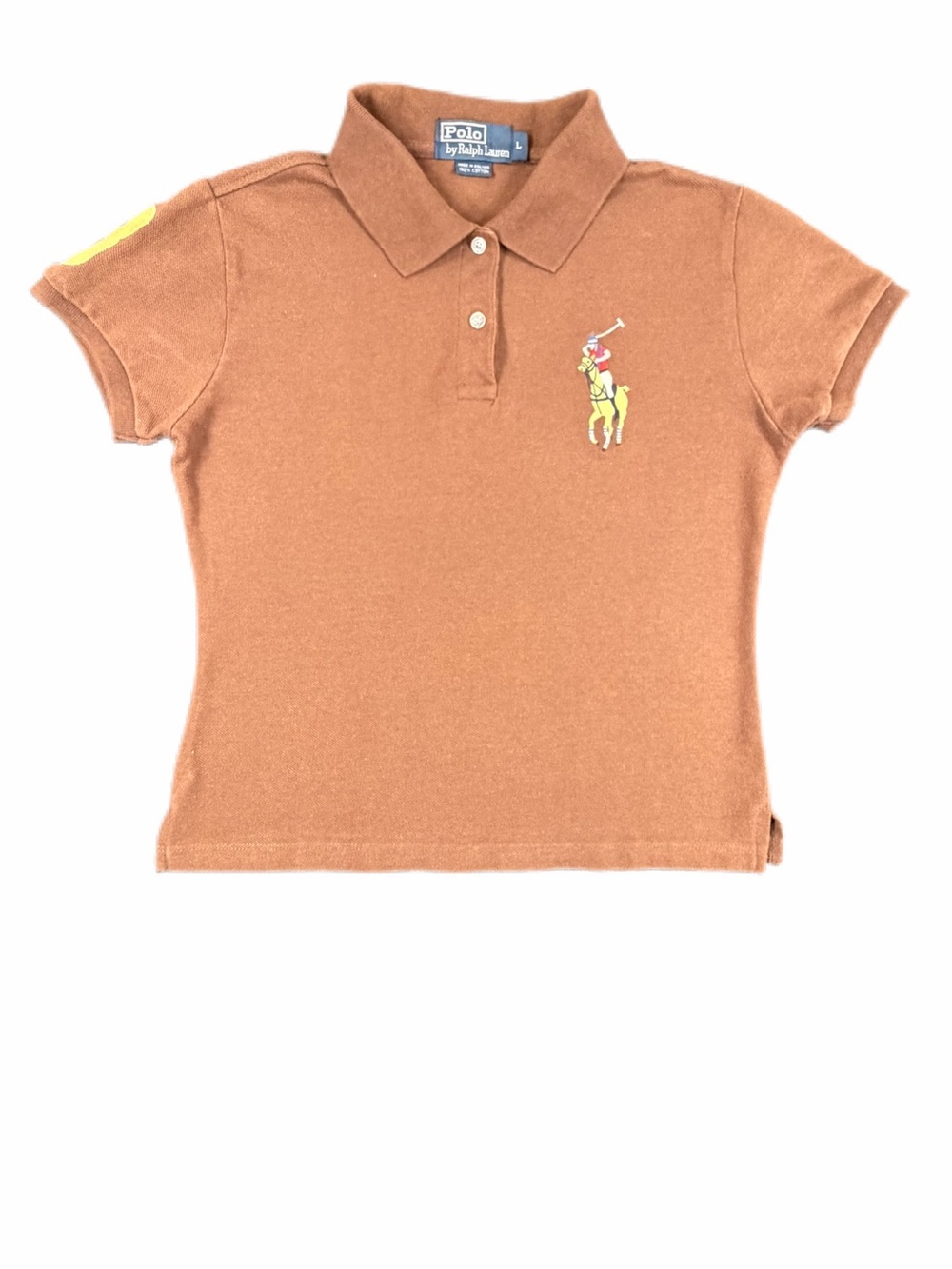 POLO Ralph Lauren Girls Big Pony Embroidered Mesh Cotton Polo - Large